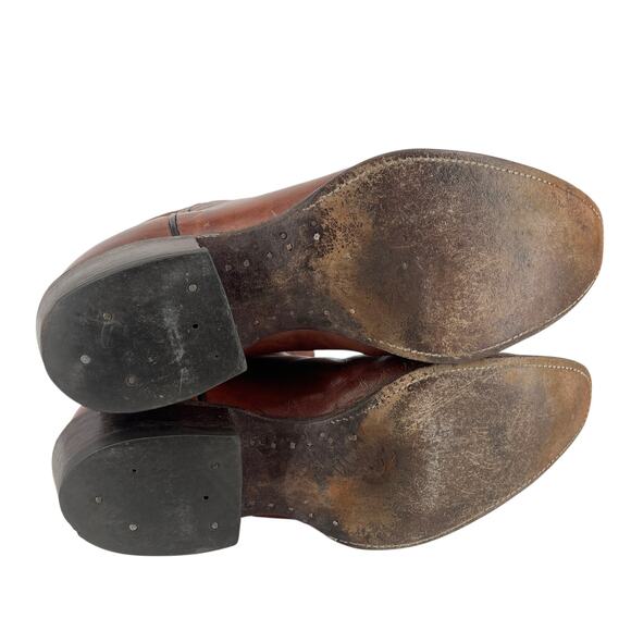 Tony Lama 5084 Men’s Cowboy Boots Chocolate Cow Leather Finish Western 10.5E VTG - Picture 8 of 10